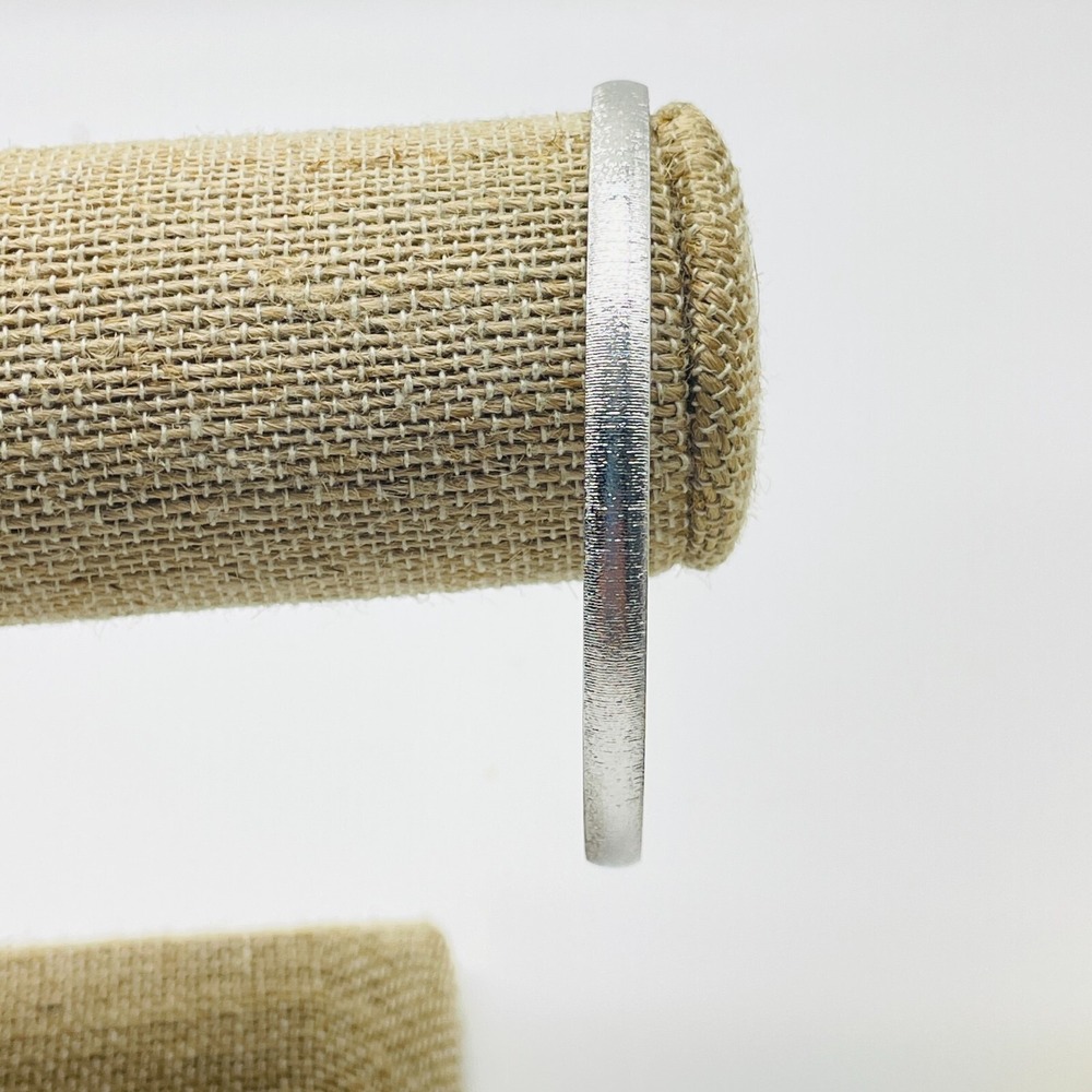 Monet Silver Tone Bangle Bracelets Lot of 2 Thin Stackable Signed Vintage - Picture 9 of 14